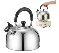 Water Kettle, Whistling Tea Maker, Compact Coffee Brewing Jug, Ergonomic Insulated Handle Pot, Rapid Boil Thermal Vessel, Home Kitchen, Picnic Backyard Party