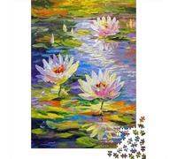 Water Lilies in The Pond Décoration Murale en Métal 70x50cm/1000pcs pour Le Coin Bar, pour Le Bureau, Le Studio Et L’Atelier Créatif