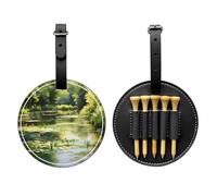 Water Lilies in The Pond Sac de rangement multifonction pour tees de golf pour homme, matériau PU durable