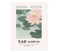 Water Lily, 1920-1930 Poster de Ohara Koson 50 x 70 cm Vert Tableaux Décoration murale