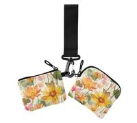 Water Lily Beauty Lot de 2 porte-cartes avec porte-clés pour femme Motif fleurs d'été