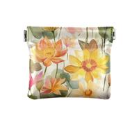 Water Lily Beauty Summer Flowers Portefeuille en cuir avec fermoir pour femme, nénuphar beauté fleurs d'été, 1 size, Moderne