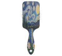 Water Lily Starry Night Brosse à cheveux 3D démêlante anti-statique Brosse à cheveux sèche