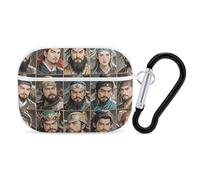 Water Margin Heroes Coque pour AirPod Pro, coque rigide anti-rayures en polycarbonate avec porte-clés, accessoires pour AirPod Pro 2e/1ère coque pour homme et femme, style blanc