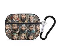 Water Margin Heroes Coque pour AirPod Pro, coque rigide anti-rayures en polycarbonate avec porte-clés, accessoires pour AirPod Pro 2e/1ère coque pour homme et femme, style noir
