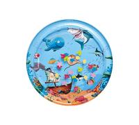 Water Mat, Innovative Sensor Mat, 27.17x19.69 Inches Inflatable with Floating Fish, Pet Cooling Rug, Developmental Sensory Play Mats for Babies, Kids and Use