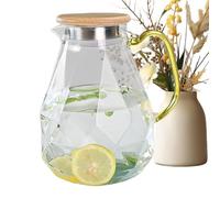 Water Pitcher | 2.2L Transparent With Handle And Lid Beverage Container | Iced Tea Pitcher | For Beverage Cold Water Iced Tea Coffee Milk Refrigerator Dining Table Living Room Kitchen Office