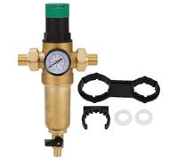 Water Pressure Regulator Brass Reusable Valve with Backwash Filters and Dial, Zinc Brass Construction Compact Design Washable Filter Cloth Easy Maintenance for Residential Water Su (1/2 pouce (DN15))