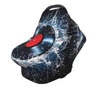 Water Record Couverture d'allaitement à 360° Couverture complète CD en vinyle extensible pour l'allaitement et la housse de siège de voiture Convient à la plupart des poussettes et landaus
