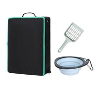 Water-Resistant Foldable with Lid and Handle Easy Carrier Toilet For Car Airplane Hotel Stays | Portable Litter Box, Traveling Box for Cats, Leak-Proof Water-Resistant Foldable Travel Litter