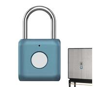 Water Resistant Padlock Keyless - Thumbprint Electronic Lock, Metal Security Device, Lock, Access Control | Keyless Padlock for Gym Luggage Bookcase Suitcase Travel Safety