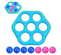 Water Ring Toss, Hexagonal Pool Toy Set, 39.37x35.43 inches Floating Throwing Game with Bright Rings, Outdoor Beach Play Equipment with Fun Design, Family Activity Game for Backyard Party