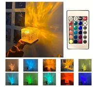 Water Ripple Projector Light, 16 RGB Projecteur de ciel étoilé LED, 360° Rotation Lampe Projecteur LED Vagues Océan, Veilleuse romantique, Lampe de Chevet pour chambre, fête