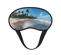 Water Rush to Tropical Beach 1 Print Masque occultant pour les yeux pour dormir en avion, masque de sommeil en polyester pour la maison et les voyages