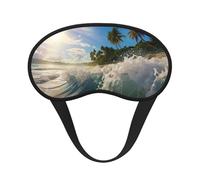 Water Rush to Tropical Beach 2 Print Masque occultant pour les yeux pour dormir en avion, masque de sommeil en polyester pour la maison et les voyages