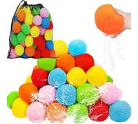 Water Sponge Balls - 100 Pcs Reusable Splash Balloons | Pool Toy Set