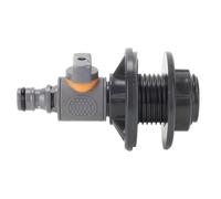 Water Tank Connector - Straight Through Valve, Rubber Coated Nipple | Professional Irrigation Hose Pipe Fitting, Industrial Grade Barrel Drainage Plumbing Component for Garden Pond Waterfall Faucet