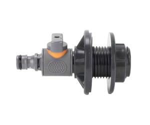 Water Tank Connector - Straight Through Valve, Rubber Coated Nipple | Professional Irrigation Hose Pipe Fitting, Industrial Grade Barrel Drainage Plumbing Component for Garden Pond Waterfall Faucet