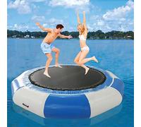 Water Toys Trampoline gonflable de 1,5 m à 4 m avec corde à 4 marches pour adultes et enfants, pour sports nautiques