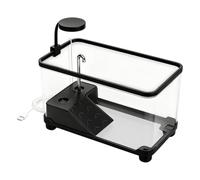 Water Turtle Tank - 24x23.3x21.5cm Clear Terrarium with Basking Stage