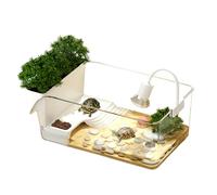 Water Turtle Tank - Terrapin Feeding Box for Learning | Transparent Small Reptile Terrarium, Portable Aquatic Habitat, Educational Science Accessory, Compact Display Container for Home School Class