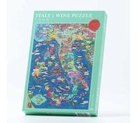 Italy Wine Puzzle sur Le thème du vin en Italie, 1000 pièces pour Adultes, Dessin à la Main des vins et de la géographie de l’Italie