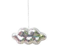 WATERBELINE Boule disco en forme de nuages Décoration suspendue Ornement scintillant Boule à facettes légère réfléchissante pour fête et décoration de la maison