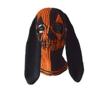 WATERBELINE Cagoule en Tricot avec Longues Oreilles de Lapin,Cagoule d'halloween pour Femmes et Hommes Adultes,Bonnet de Clown Diable Fait à la Main,Chapeau à Capuche en Crochet pour fête