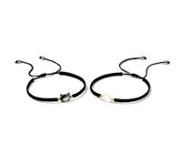 WATERBELINE Chaîne de Poignet,Bracelet de Chat Noir et Blanc Fait à la Main,chaîne de Poignet en Corde tissée,Bracelet à la Mode,Charme Animal Mignon,Bijoux à Main pour Femmes