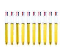 WATERBELINE Lot de 10 stylos à bille multicolores rétractables 4 en 1 pour l'apprentissage scolaire et l'efficacité du travail