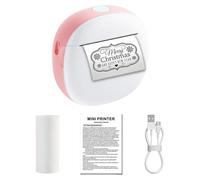 WATERBELINE Mini imprimante, imprimante d'autocollants portable sans fil, imprimante d'étiquettes sans encre avec 1 rouleau de papier pour projets et étiquettes