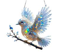 WATERBELINE Oiseaux en acrylique teinté à suspendre, oiseaux en acrylique teinté sur une branche, attrape-soleil, décorations pour les amoureux des oiseaux pour mère, femme
