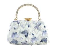 WATERBELINE Sac à main de soirée avec poignée en métal et chaîne à bandoulière Motif papillon