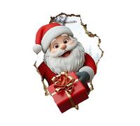 WATERBELINE Sticker mural de Noël avec renne de Père Noël fissuré pour décoration de réfrigérateur