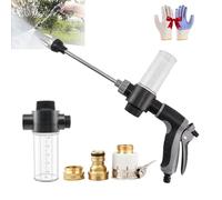 Waterblitz Pressure Washer, Water Blitz Pressure Washer, WaterBlitz High-Pressure Nozzle, with 360° Rotating for Three Spray Modes, Equipped with Metal Joints Telescopic Tube (E/Foam Pot)