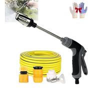 Waterblitz Pressure Washer, Water Blitz Pressure Washer, WaterBlitz High-Pressure Nozzle, with 360° Rotating for Three Spray Modes, Equipped with Metal Joints Telescopic Tube (B/5m Water Hose)