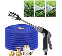 Waterblitz Pressure Washer, Waterblitz High Pressure Water Gun, Various Spray Effects, Equipped with Metal Joints and 15m Telescopic Tube (Water Gun + Connector + 15m Water Hose)