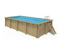 WATERCLIP Piscine bois rectangulaire 620 x 300 cm Autoclave IV Liner 70/100 Rainurée languette + Filtration 11m3/h + Echelle ELLY Bois G