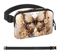 Watercolor Art Butterfly-1540 Sac banane à bandoulière pour homme et femme, sac de ceinture pour voyage, marche, course, randonnée, cyclisme, multicolore, 4 x 23 x 15 cm, multicolore,