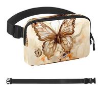 Watercolor Art Butterfly-1579 Sac banane à bandoulière pour homme et femme, sac de ceinture pour voyage, marche, course, randonnée, cyclisme, multicolore, 4 x 23 x 15 cm, multicolore,