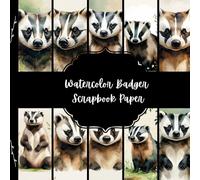 Watercolor Badger Scrapbook Paper, Forest Animal Junk Journal Paper, Woodland Creature Decorative Paper, DIY Projects, Origami, Collage Sheets, Decoupage Paper, 10 Designs, Double Sided