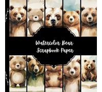 Watercolor Bear Scrapbook Paper, Mammal Junk Journal Paper, Forest Animal Decorative Paper, DIY Projects, Origami, Collage Sheets, Decoupage Paper, 10 Designs, Double Sided