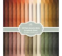 Watercolor Boho Scrapbook Paper Book - 30 Double-Sided Sheets | 8.5 x 8.5 Boho Watercolor Craft Paper Pad for Scrapbooking, Junk Journaling, Cardmaking, Collage & DIY Crafts