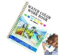 Watercolor Book, Artwork Workbook Painting Set, 26cm/10.24in Guided Creative Art Practice Book For Travel School Home Kids Adults Teens Beginners Boys Girls Women Marker Pen Drawing Use