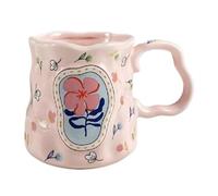 Watercolor Coffee Mug, Floral Coffee Cup, 5.4x3.8x3.3 Inches Drink Holder with Dreamy Pattern, Glazed Ceramic Novelty Drinkware, Dinnerware Piece with Artistic Bloom, Tea Drinker for Kitchen