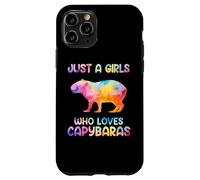 Watercolor Colorful Capybara Just a girl who loves Capybaras Coque pour iPhone 11 Pro