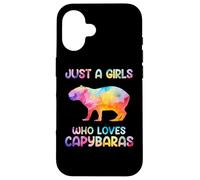 Watercolor Colorful Capybara Just a girl who loves Capybaras Coque pour iPhone 16