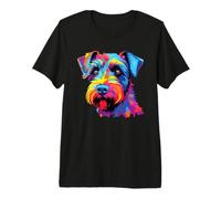 Watercolor Colorful Cesky Terrier Dogs T-Shirt Haut de Gamme