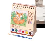 Watercolor Coloring Book, Reusable Craft Set, Vertical Structure, Includes Pen, For Children, Kids, For Airplane Activities, Travel, Fun Learning, 4.92x3.94x1.97in