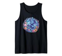 Watercolor Dragon Flowers Beautiful Art Colorful Graphic Débardeur